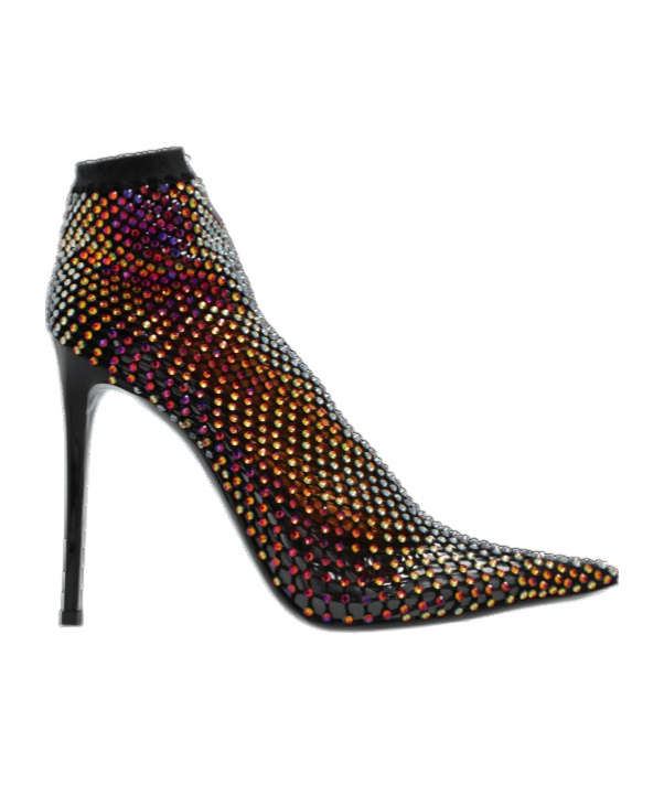 Le Silla Gilda 125mm Crystal-embellished Boots In Black