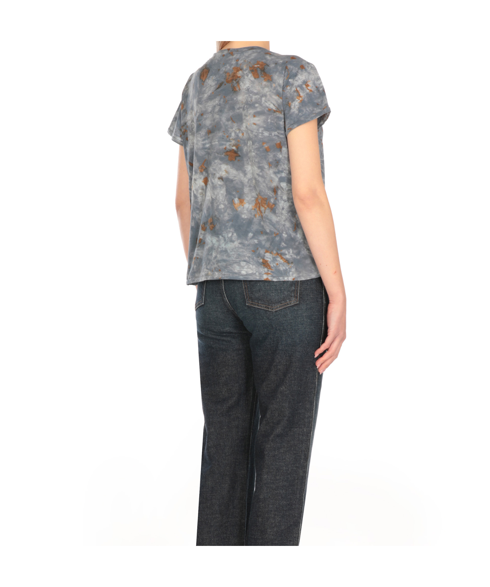 Avant Toi Cotton Sweater With Contrasting Pattern In Blue