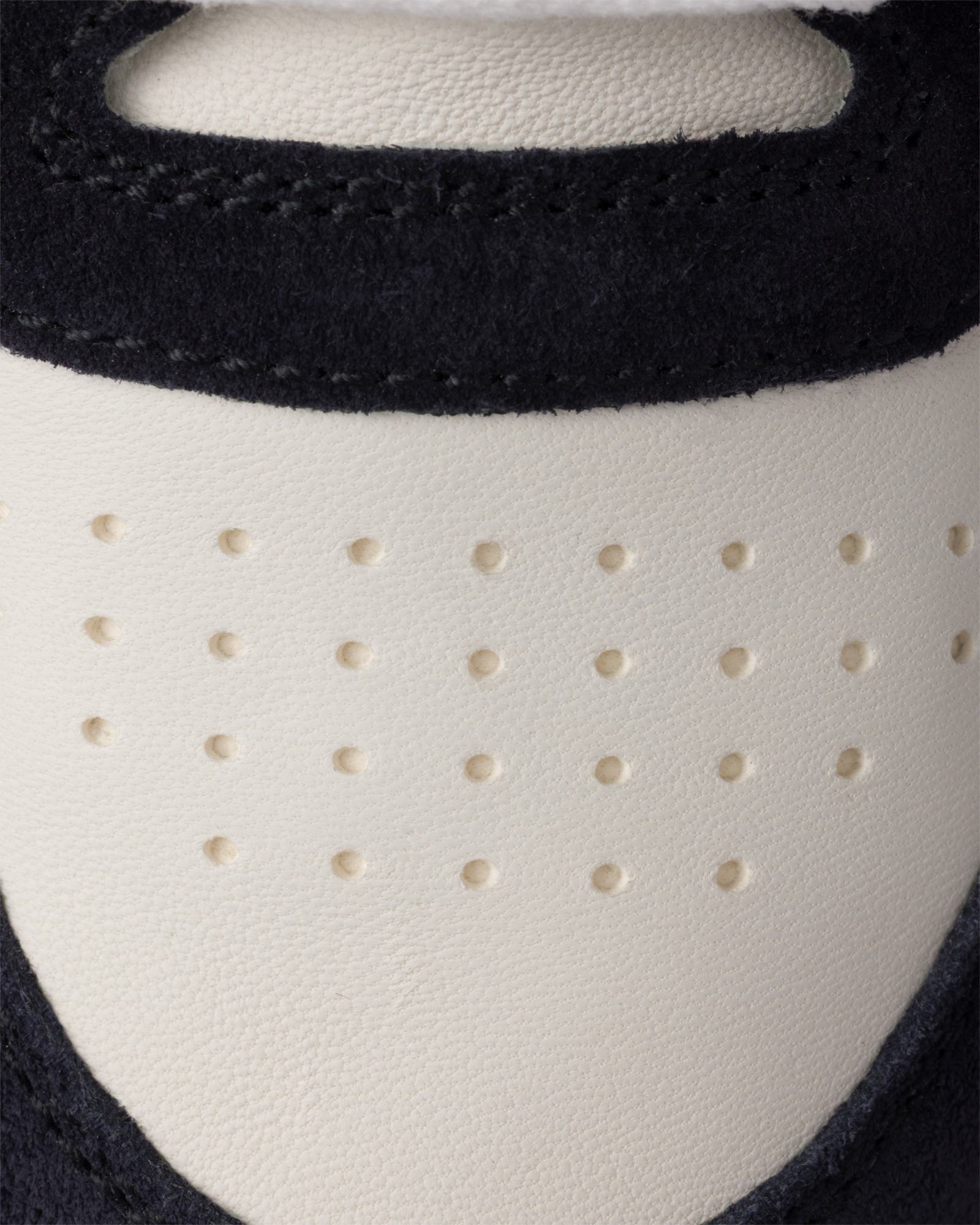 Shop Prada Downtown Bold Nappa Leather And Suede Sneakers In White/blue