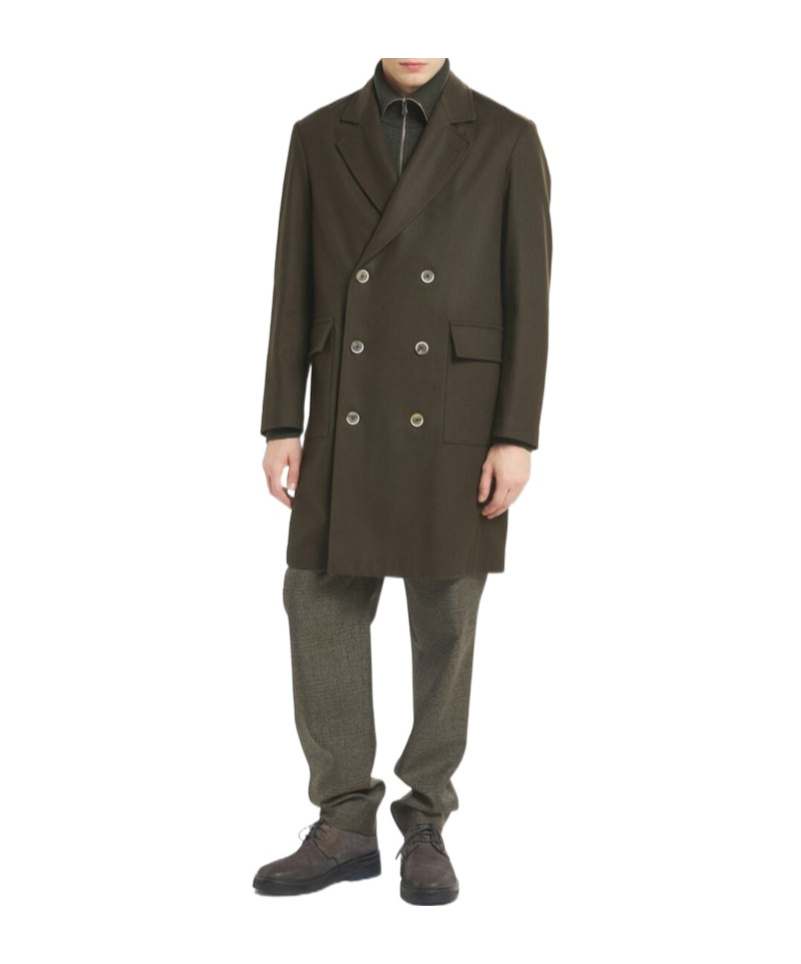 Barena Venezia Cappotto Doppio Petto Gazabin Caramal 75 Lana 25 Poliamidica Coats Green In Black