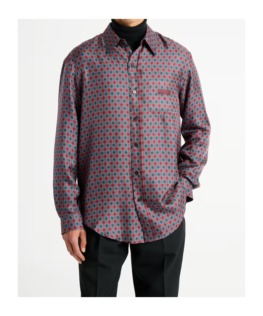 Balmain Printed Silk Shirt In Pink