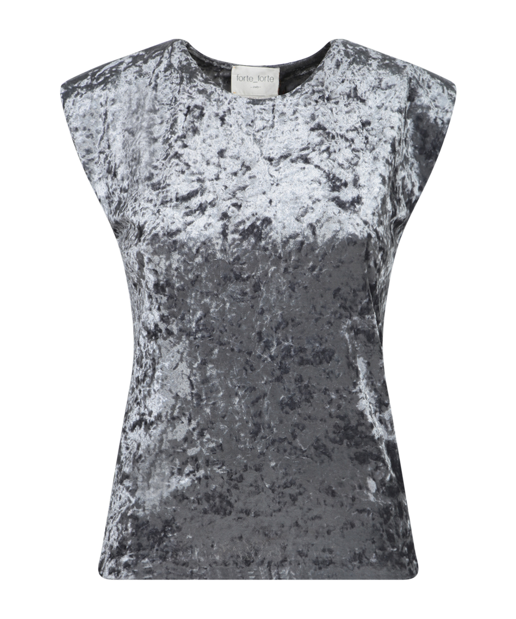 Forte Forte Iridescent Shadow Velvet Top In Black