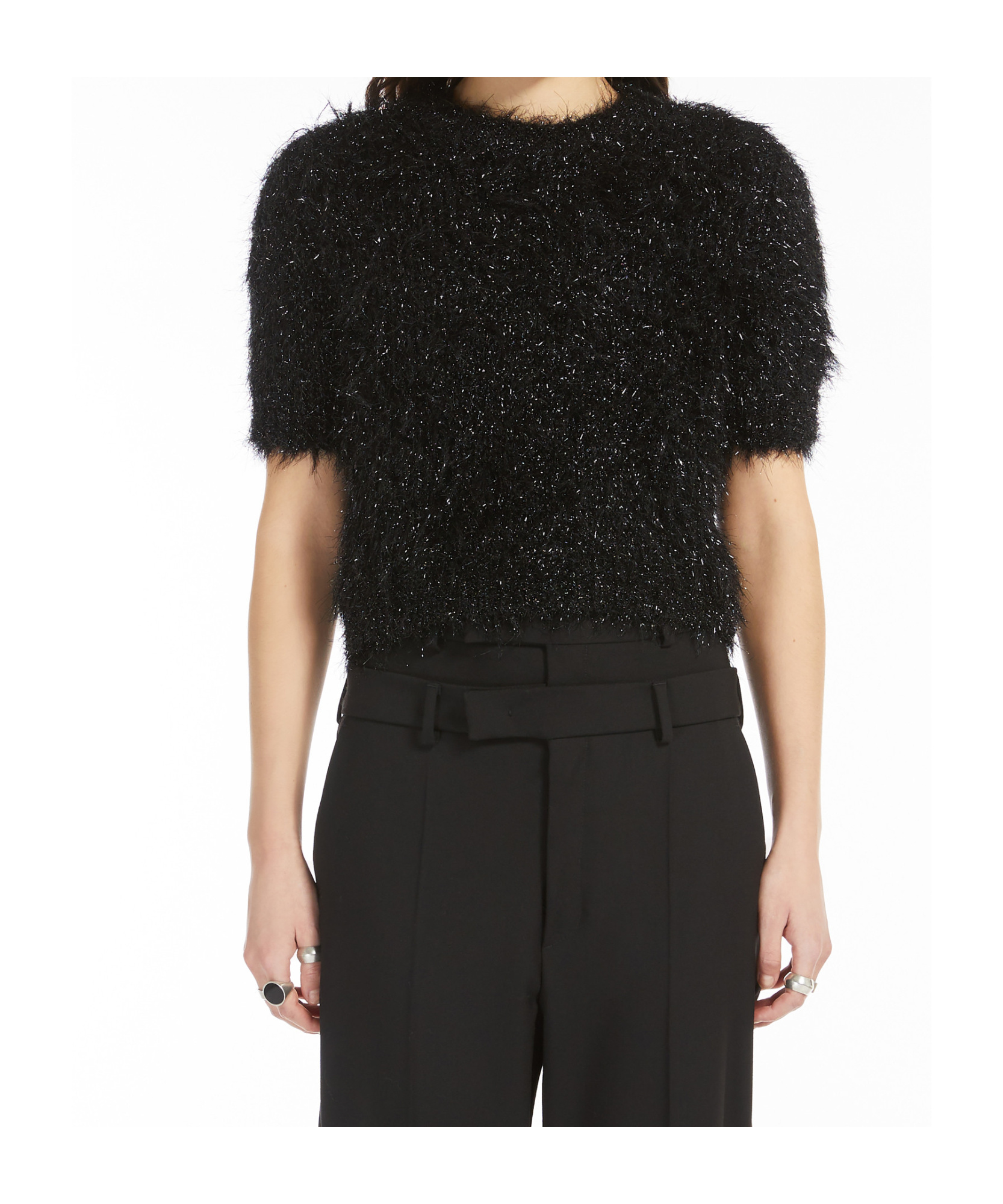 Sportmax Short-sleeved Sweater In Black