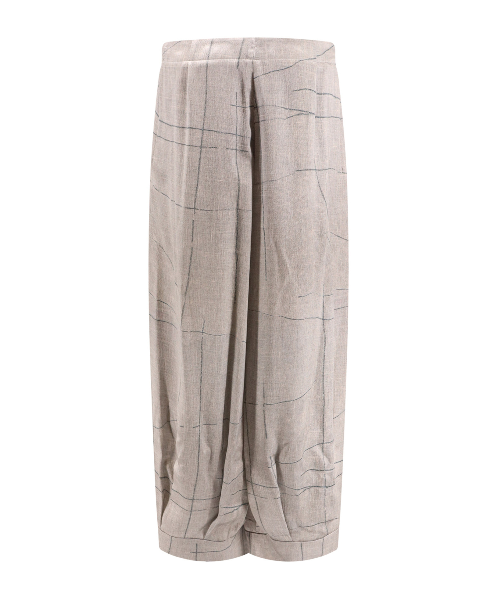 Giorgio Armani Printed Silk Trousers In Nude