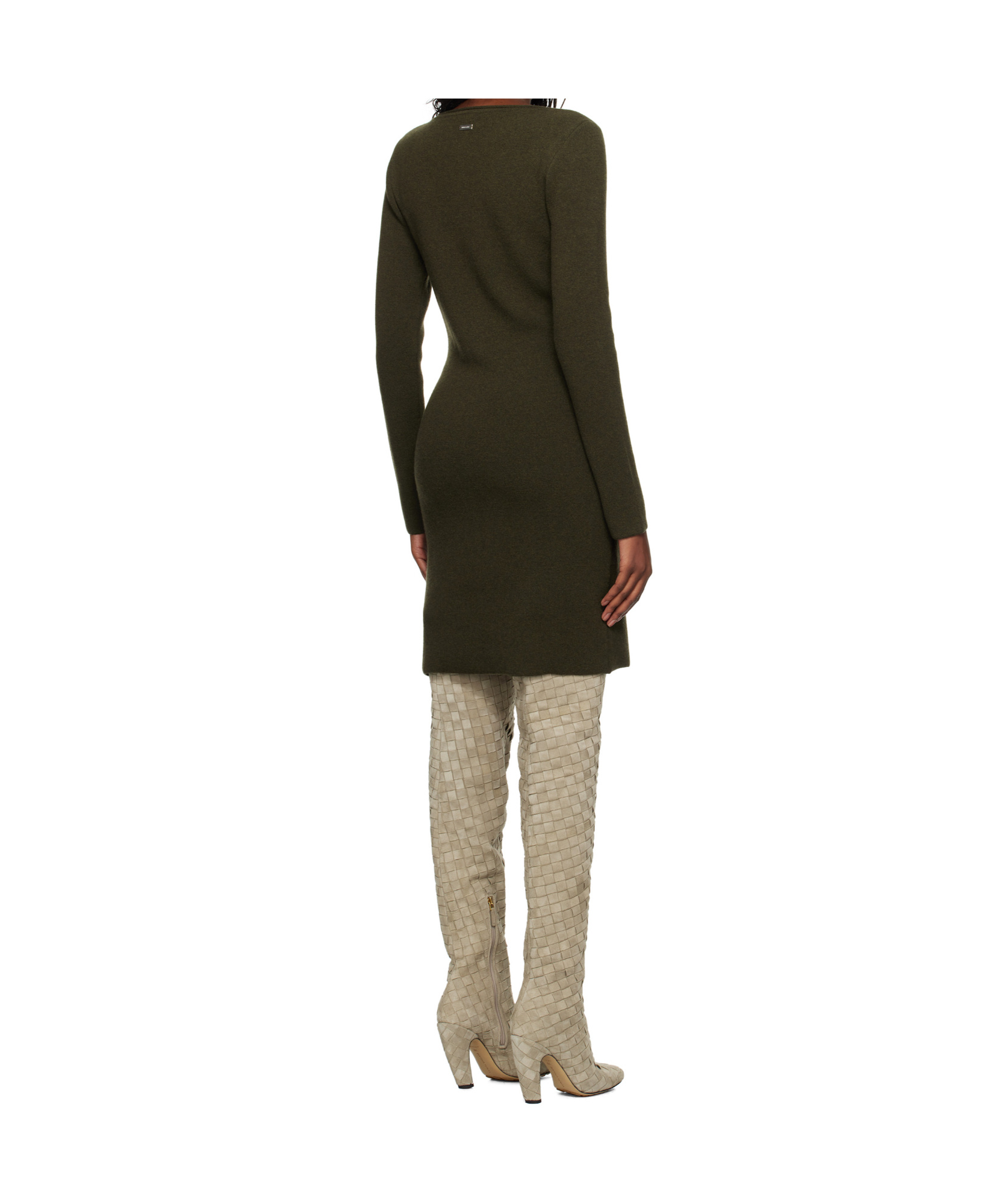 Ferragamo Long-sleeved Dress In Black