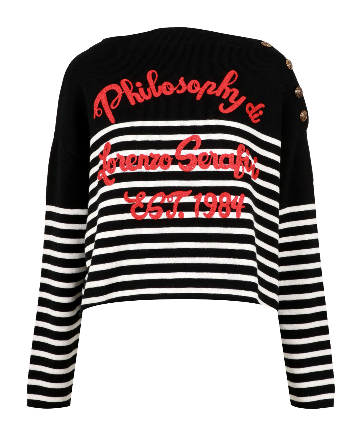 Shop Philosophy Di Lorenzo Serafini Lorenzo Serafini Cotton Sweater In Black