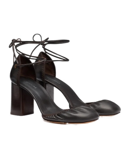 Lemaire Micro Ballerina Round Heels In Dark Chocolate