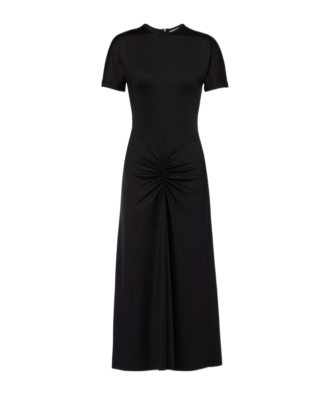Victoria Beckham Womens Gathered Short-sleeve Stretch-woven Midi Dress Black