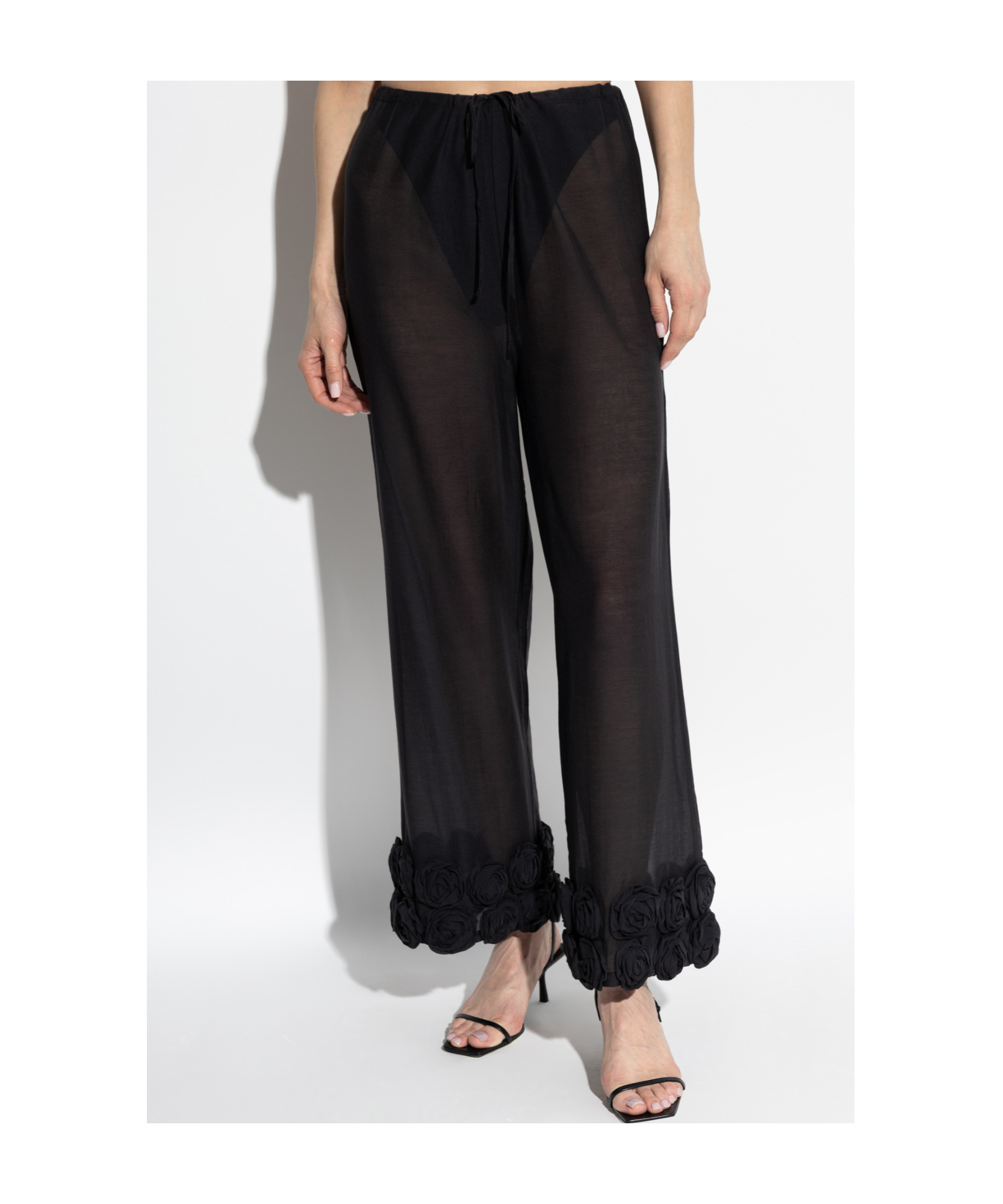 OSEREE FLORAL-APPLIQUÉ TROUSERS 