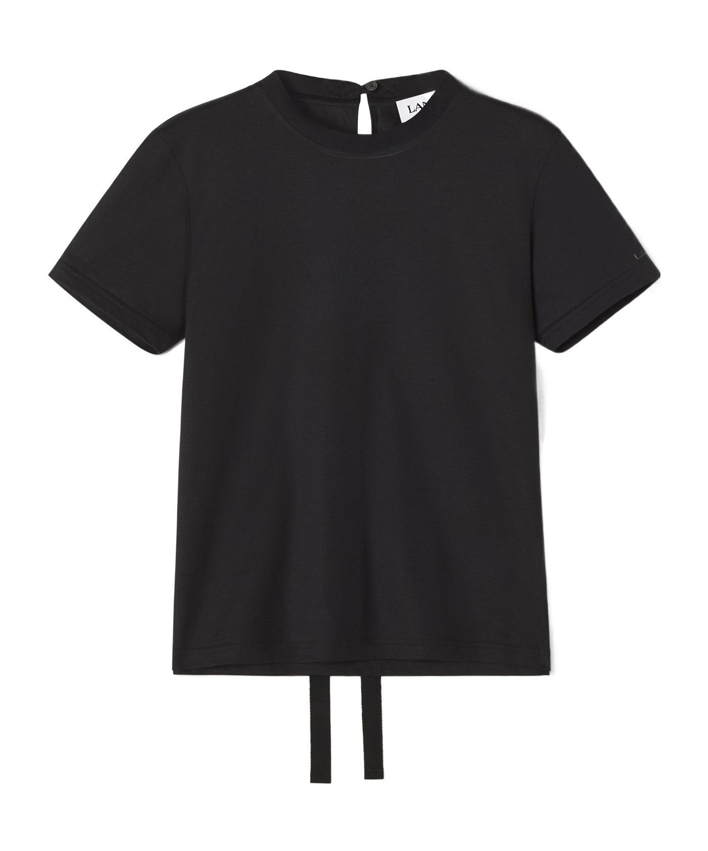 Lanvin Cotton T-shirt With Ribbon Detail In Black