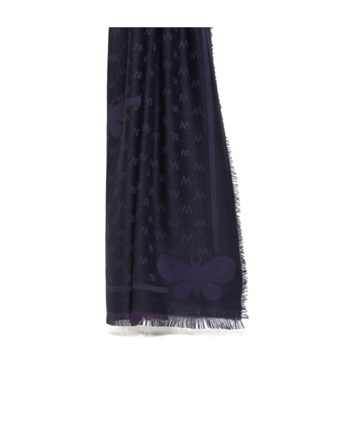 Weekend Max Mara Viscose And Wool Jacquard Shawl In Blue