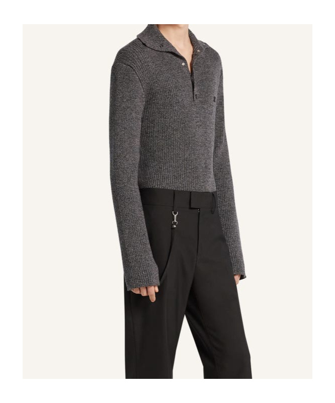 Courrèges Ribbed Wool Polo In White