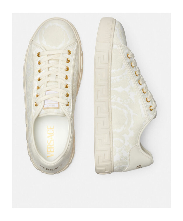 Versace Barocco Greca Low Top Sneaker In White