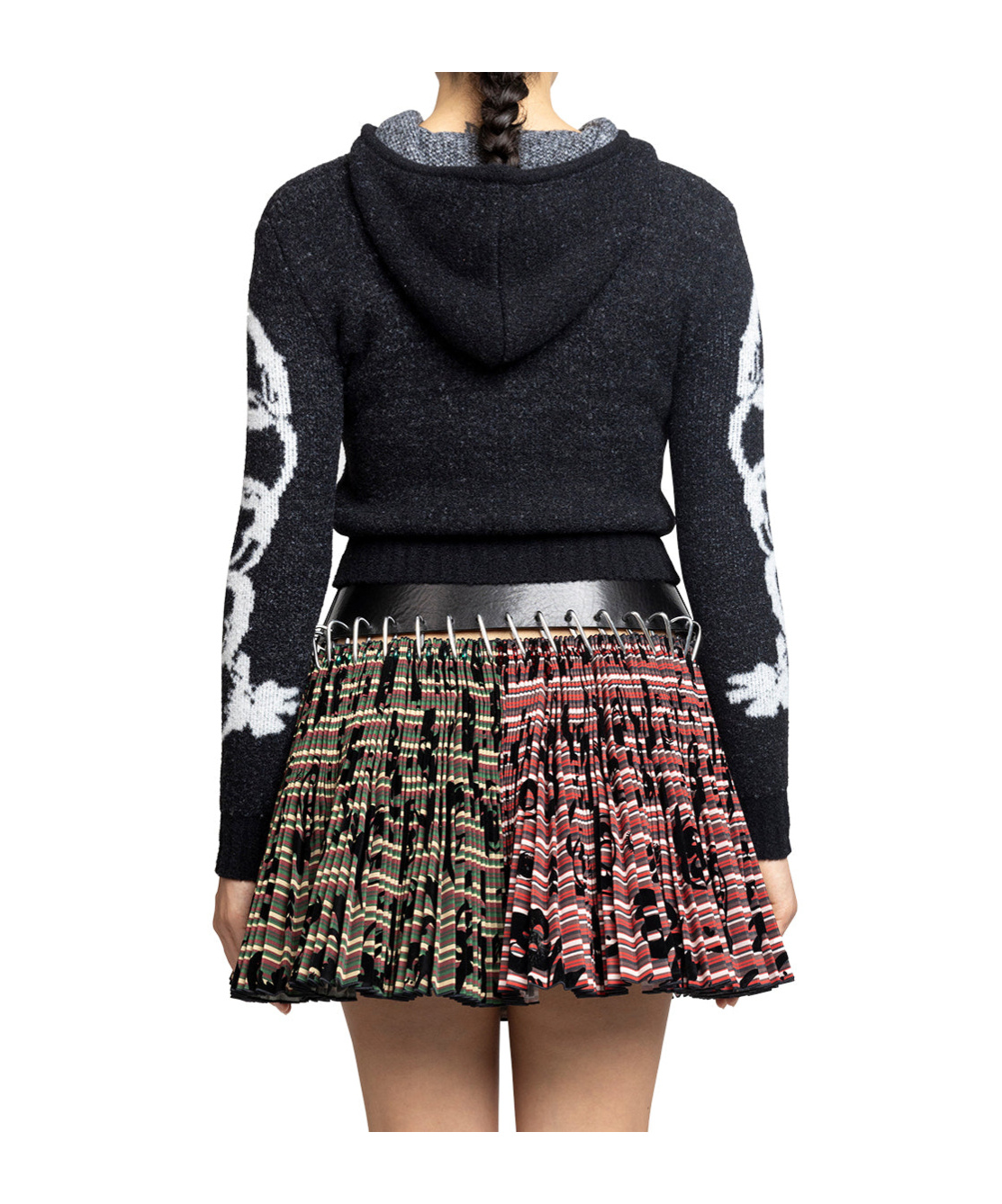 Chopova Lowena Black Chain Link Hooded Cardigan In Black