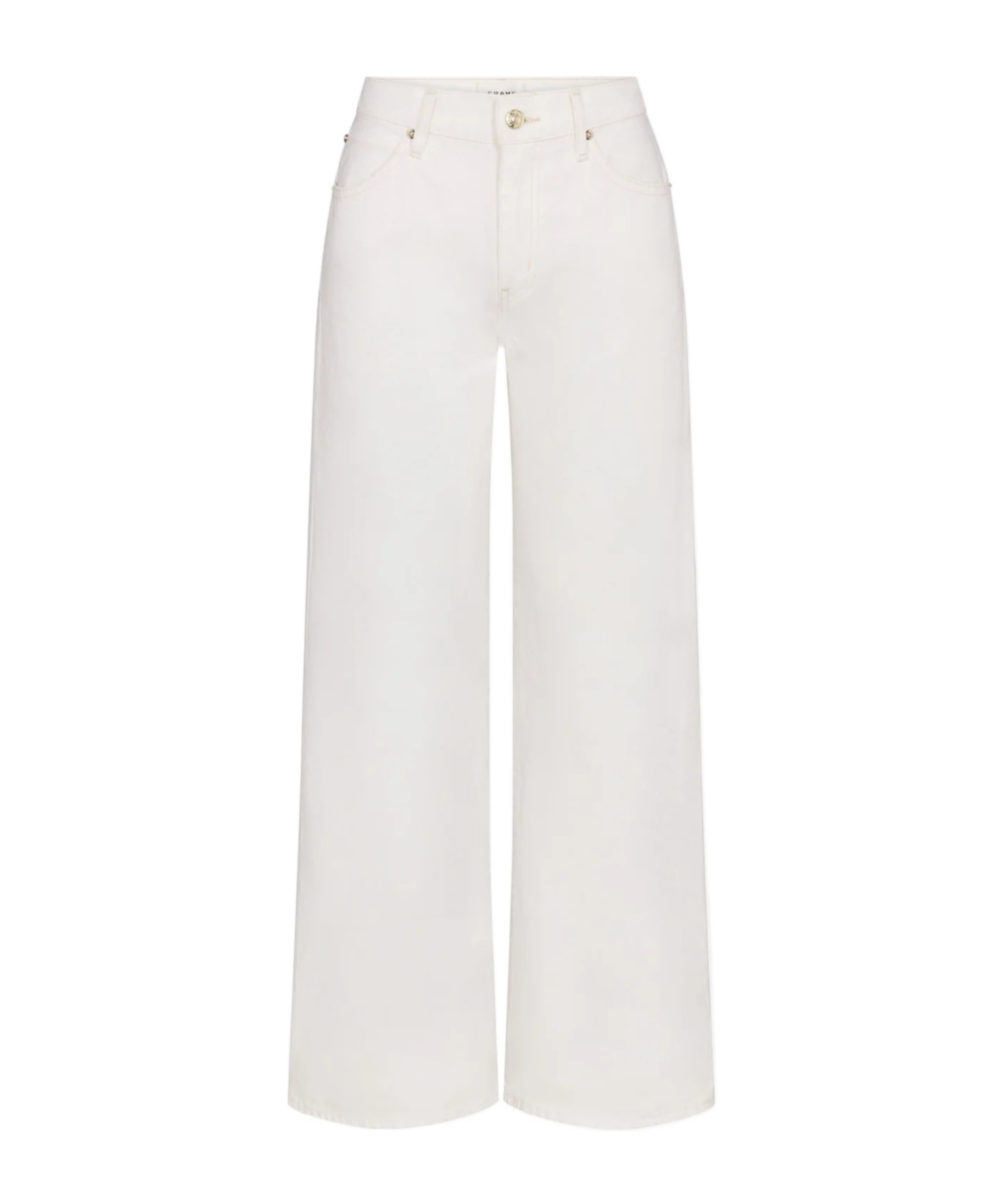 Frame Le Pixie Slim Fit Palazzo Pants In White