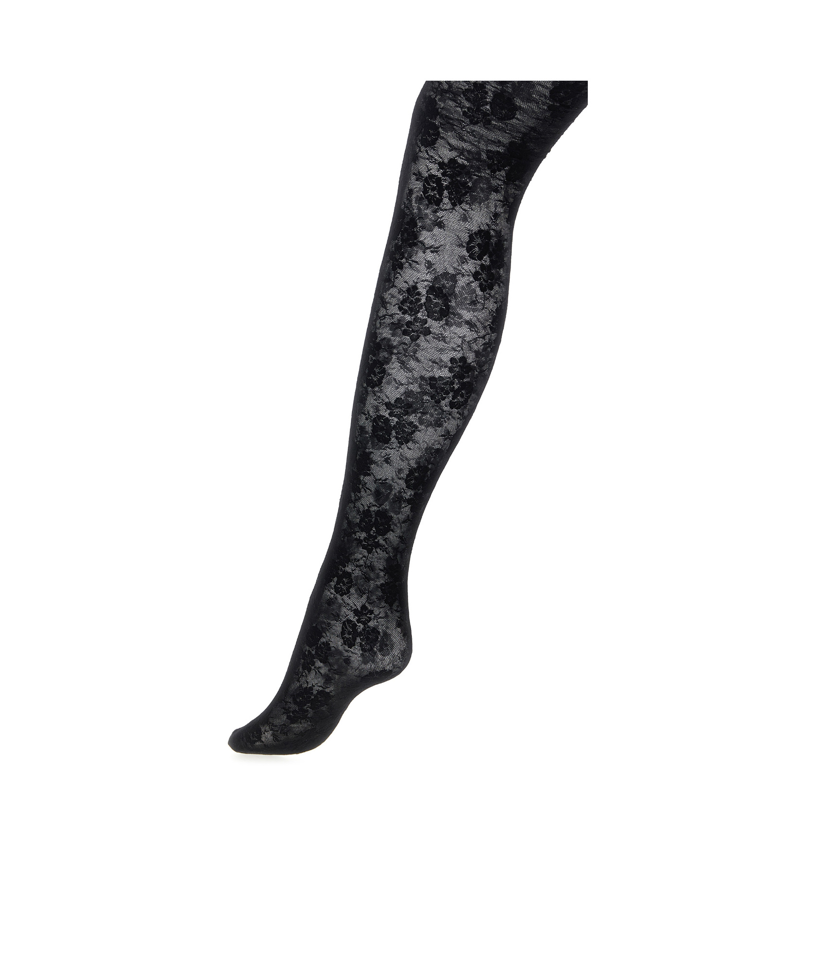 Valentino Floral Tights In Gray