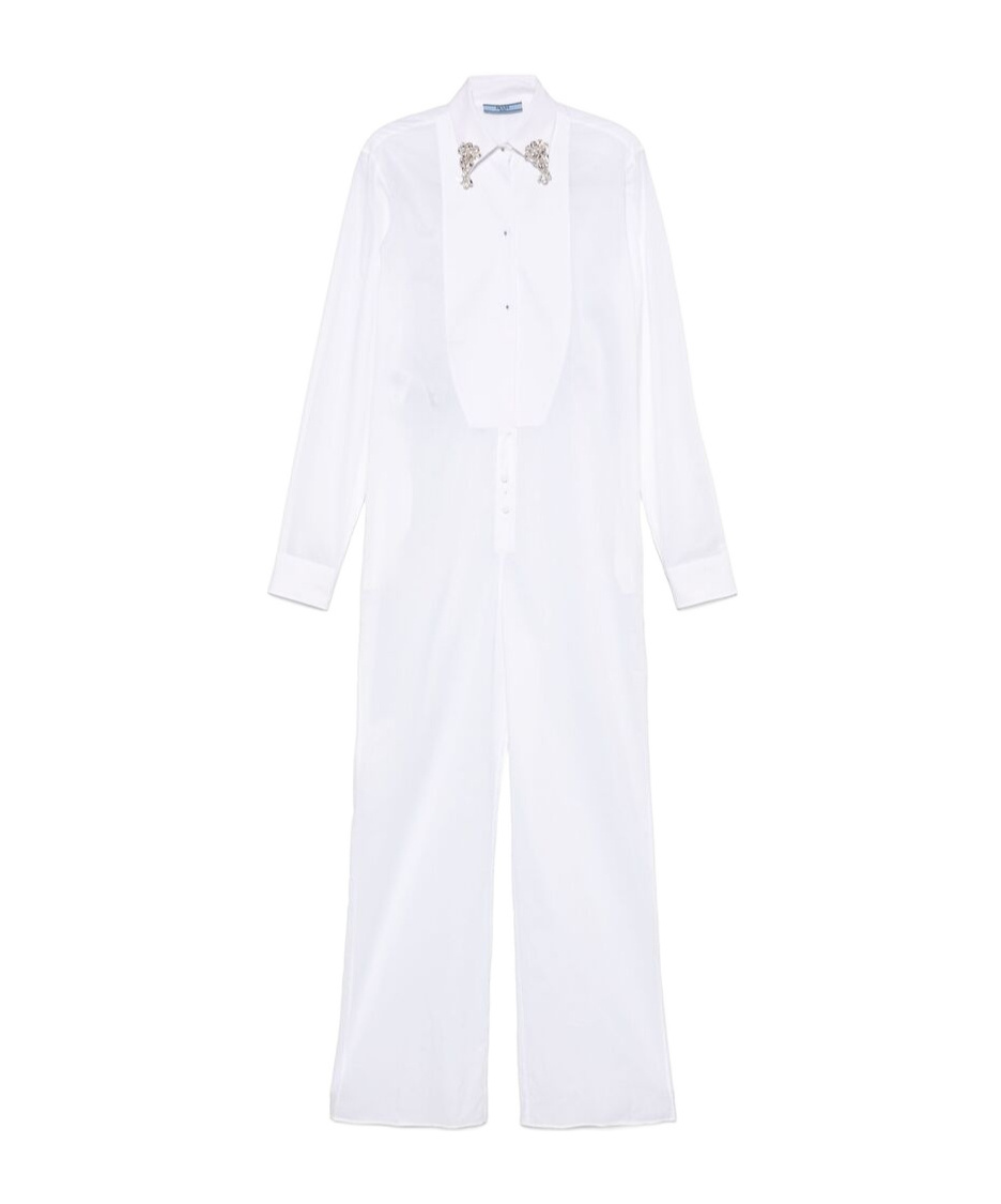 Prada Batiste Jumpsuit In White