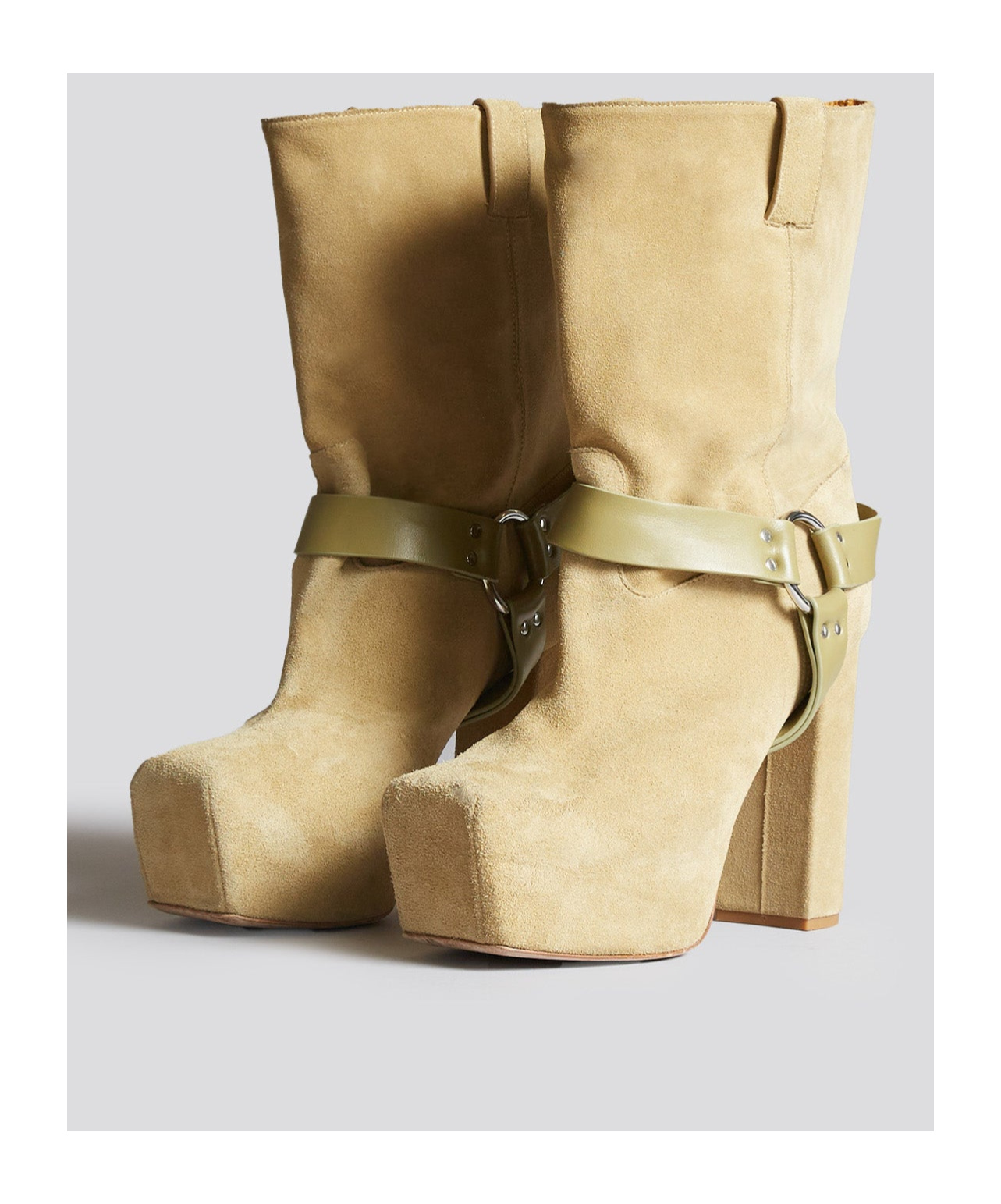 R13 Sid High Heel Ankle Boots In Nude
