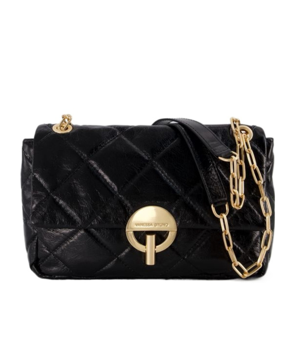 Vanessa Bruno Large Moon Shoulder Bag In Black