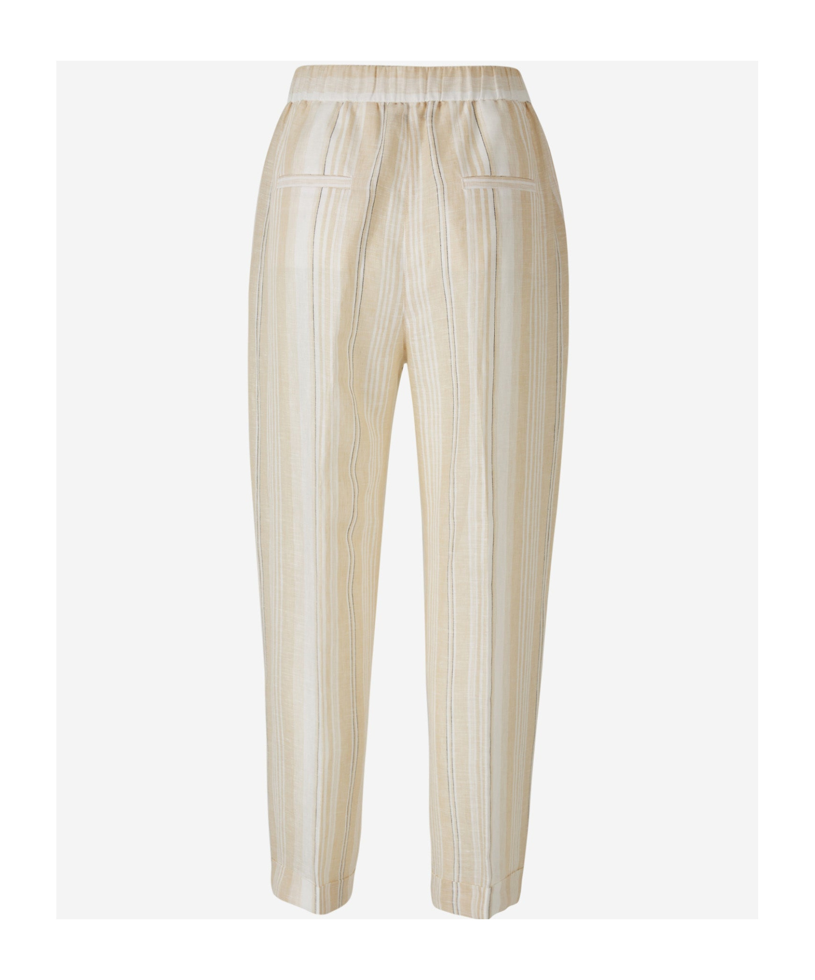 Peserico Side-slit Cropped Stretch Pants In Nude