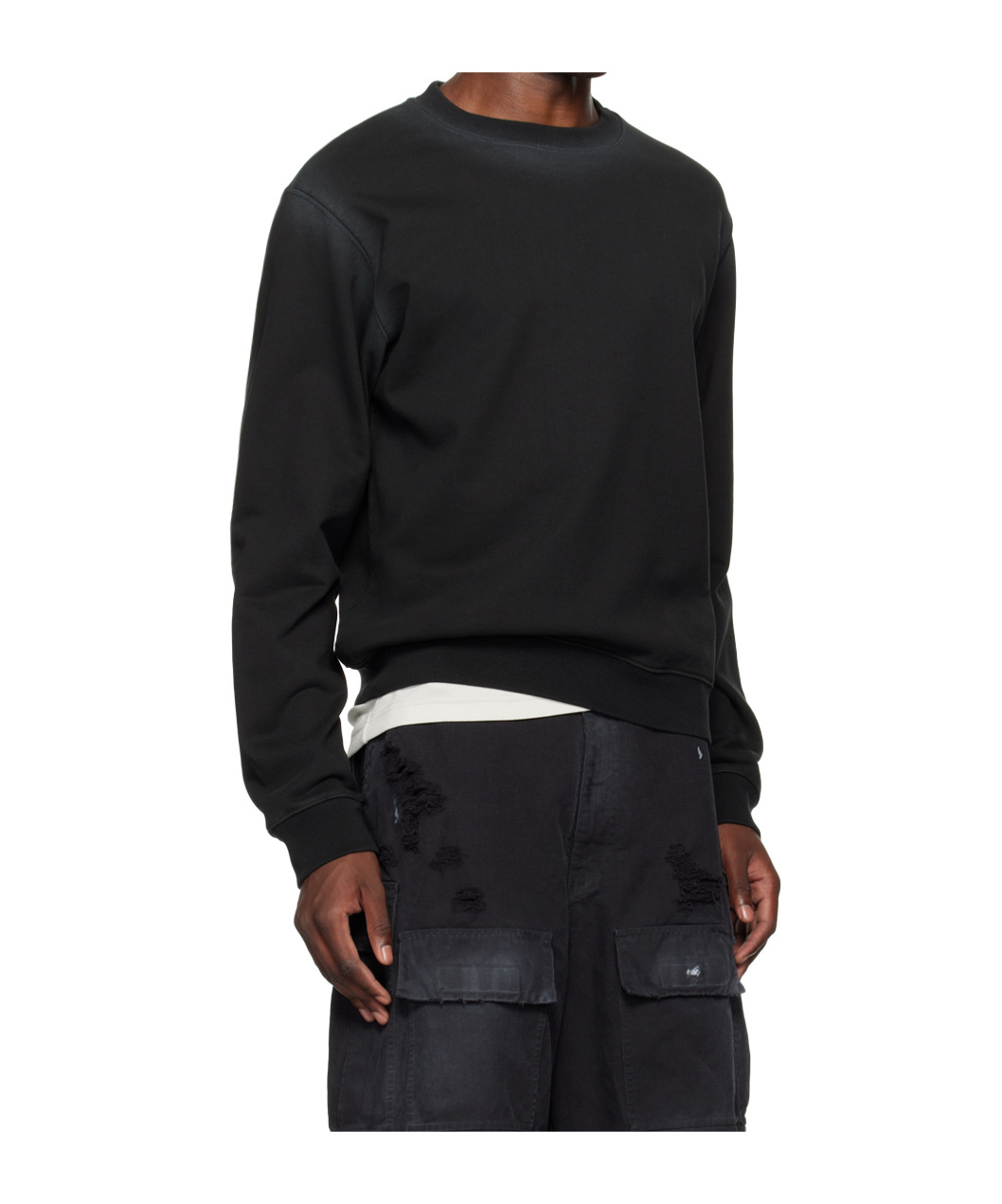 We11 Done Logo Round-neck Sweater In Black