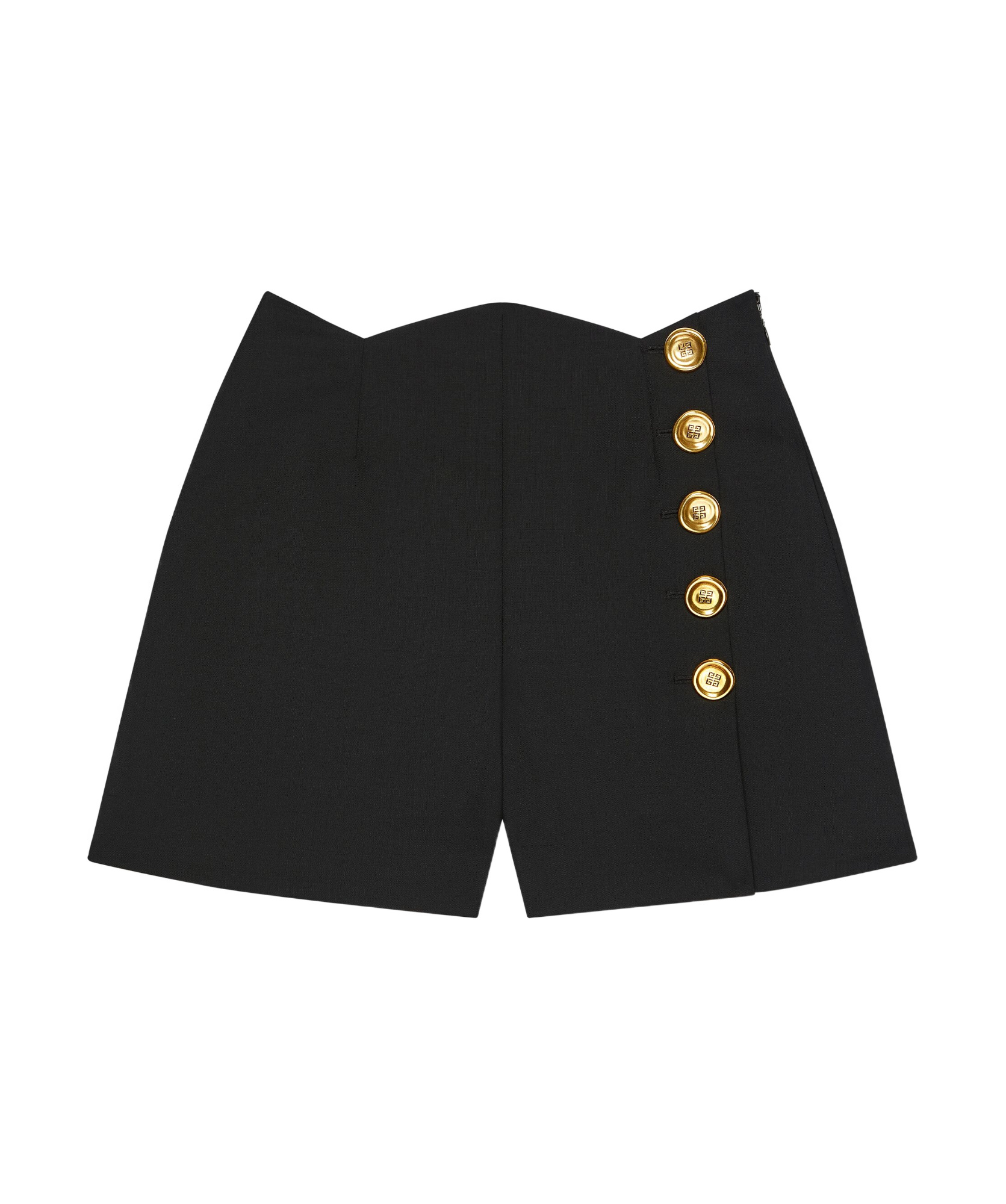 Givenchy Shorts In Wool And Mohair With Buttons In Black