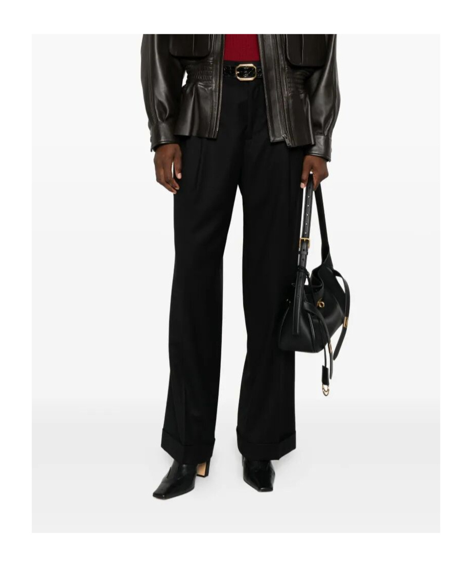 Berwich Pleated-cuffed Trousers In Black