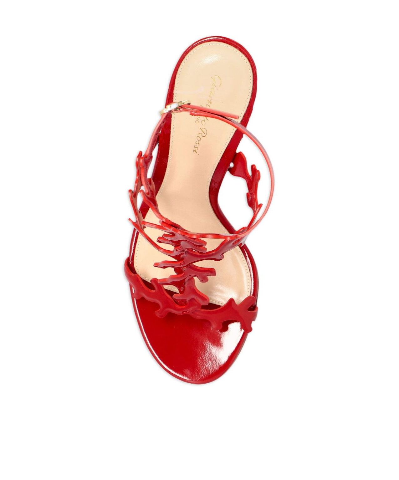 Gianvito Rossi Red Cut-out Ankle-strap Heels In Red