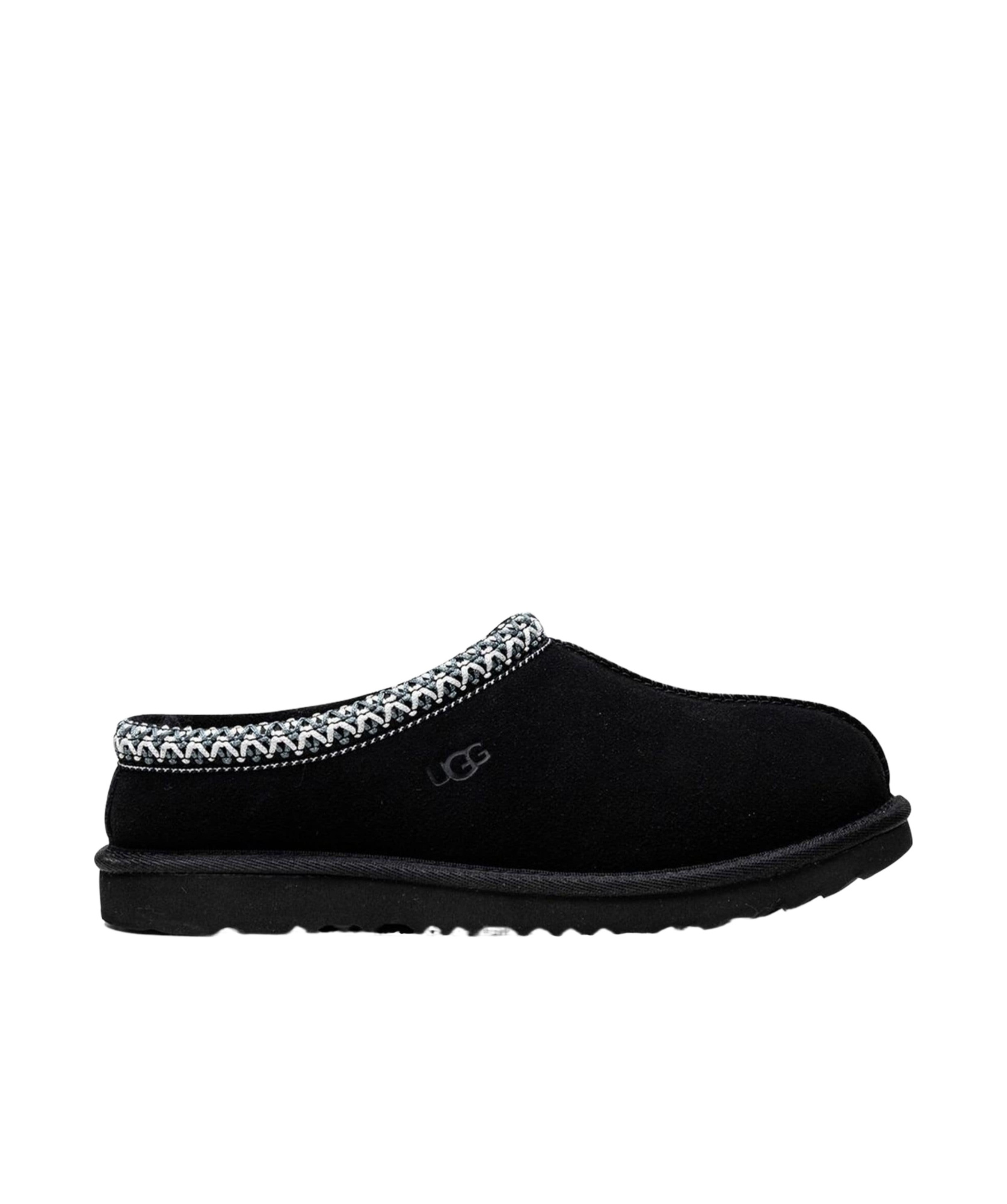 Ugg Black Tasman Ii Contrast-stitch Suede Slippers 2-7 Years Eur 26 / 8.5 Uk In Black