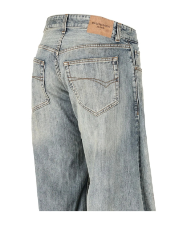 Balenciaga Baggy Washed Jeans In Gray