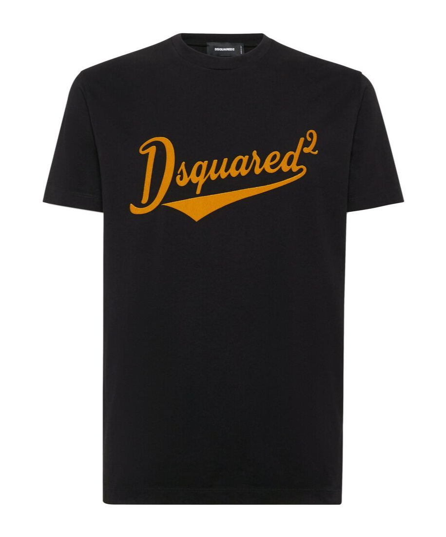 Dsquared2 Black T-shirt With Logo Print On The Front In Black