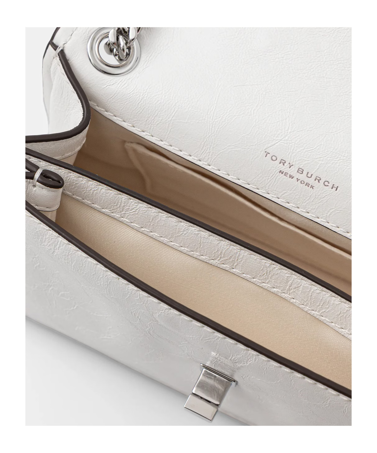 Tory Burch Kira Turnlock Mini Shoulder Bag In White