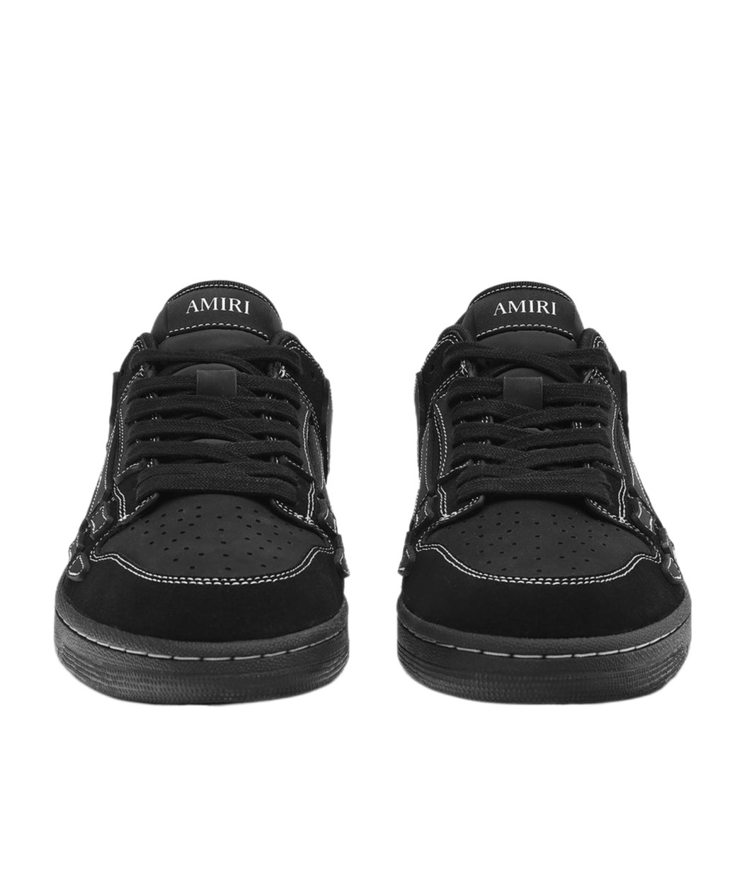 Amiri Sneaker Skel Top Low Black In Leather And Suede Men In Black