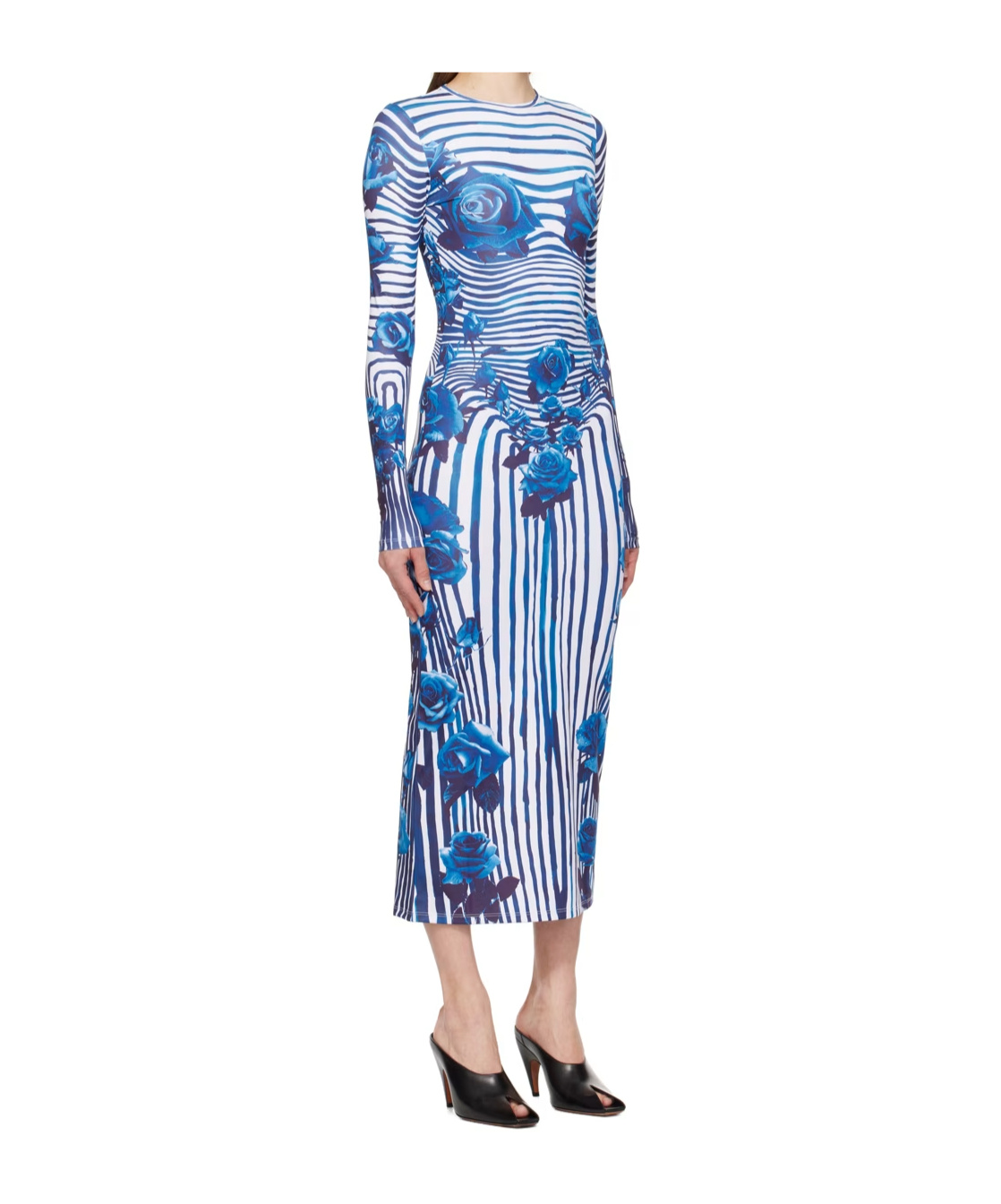 Jean Paul Gaultier Flower Body Morphing Long Sleeve Dress