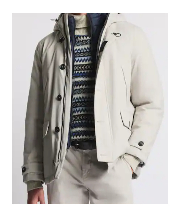 Fay Padded Hooded Coat In White