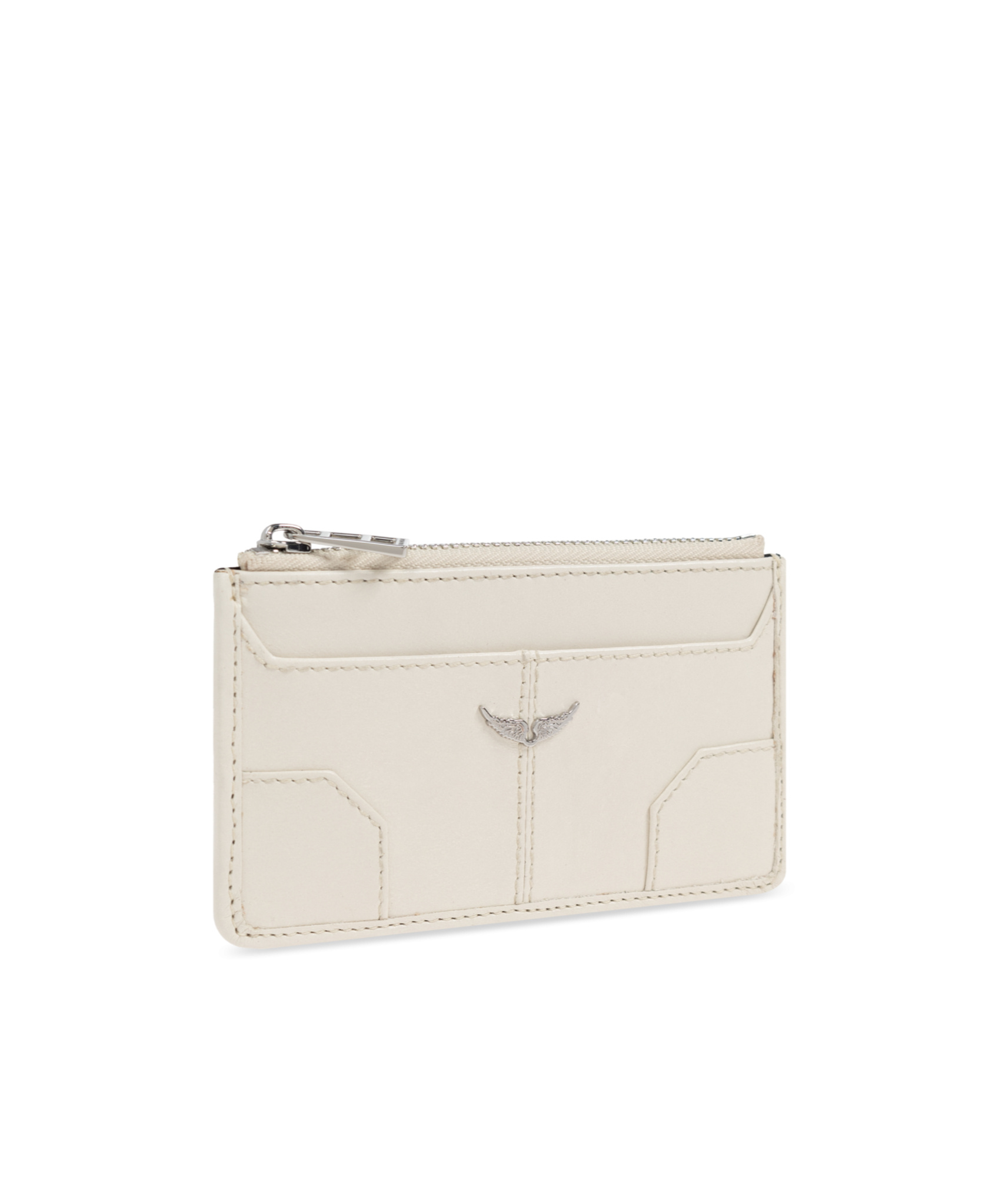 Zadig & Voltaire Sunny Leather Card Holder In White