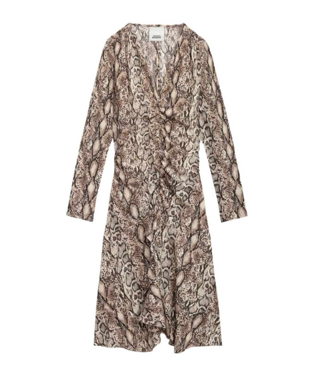 Isabel Marant Women Octavia Printed Mini Dress In Brown