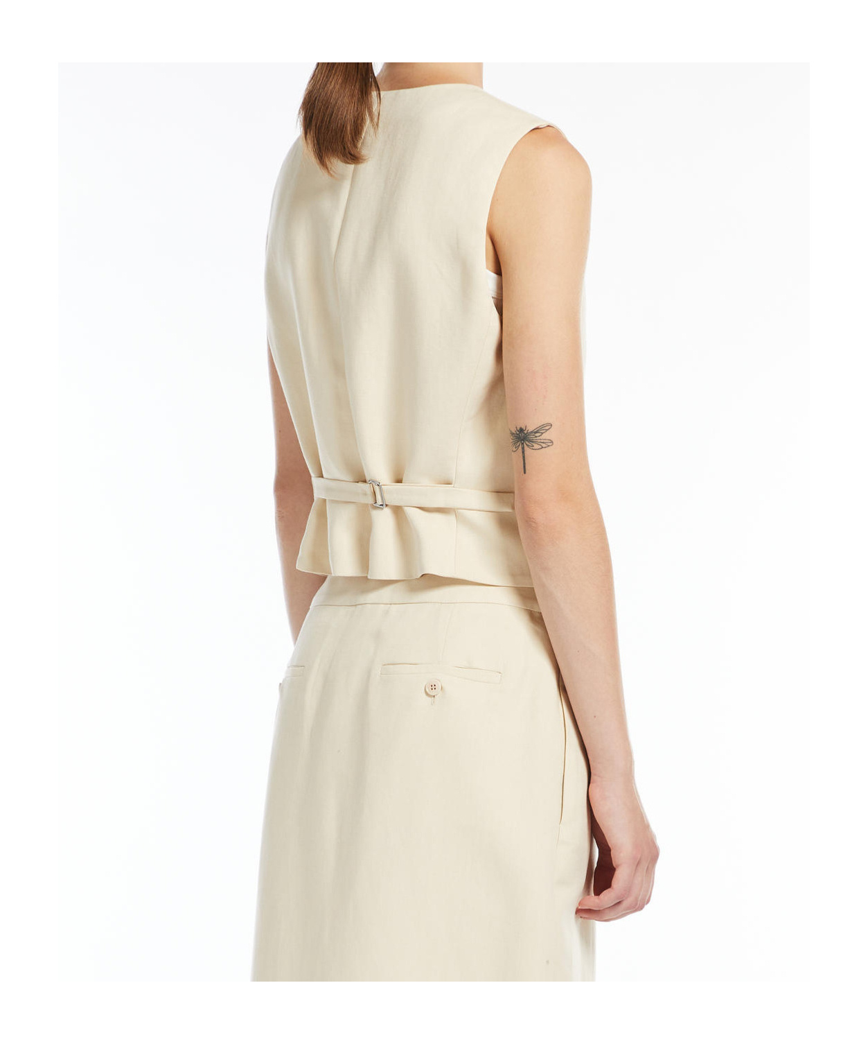 Weekend Max Mara V-neck Sleeveless Vest In Nude