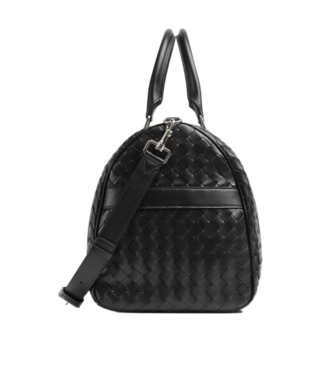 Bottega Veneta Sac De Voyage Intrecciato Moyen Format In Black