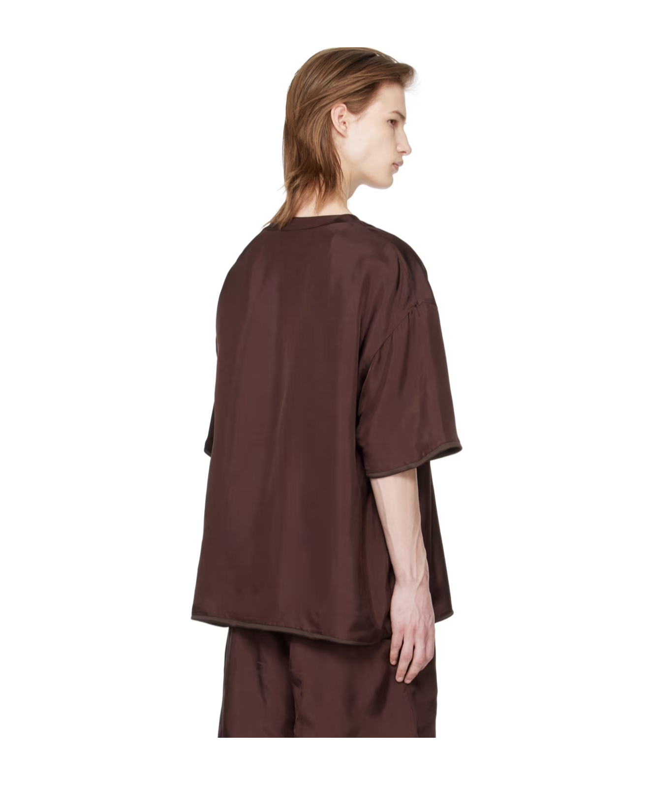 Jil Sander Round-necked Logo T-shirt In Brown