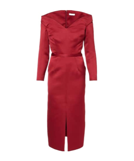 Safiyaa London Asuman Off-shoulder Midi Dress In Red