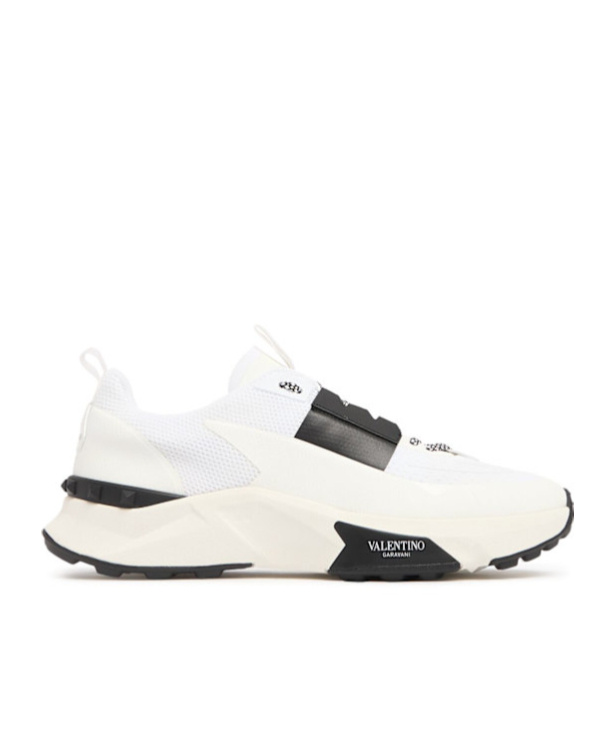 Valentino True Act Low Top Trainer In Mesh And Rubberised Fabric