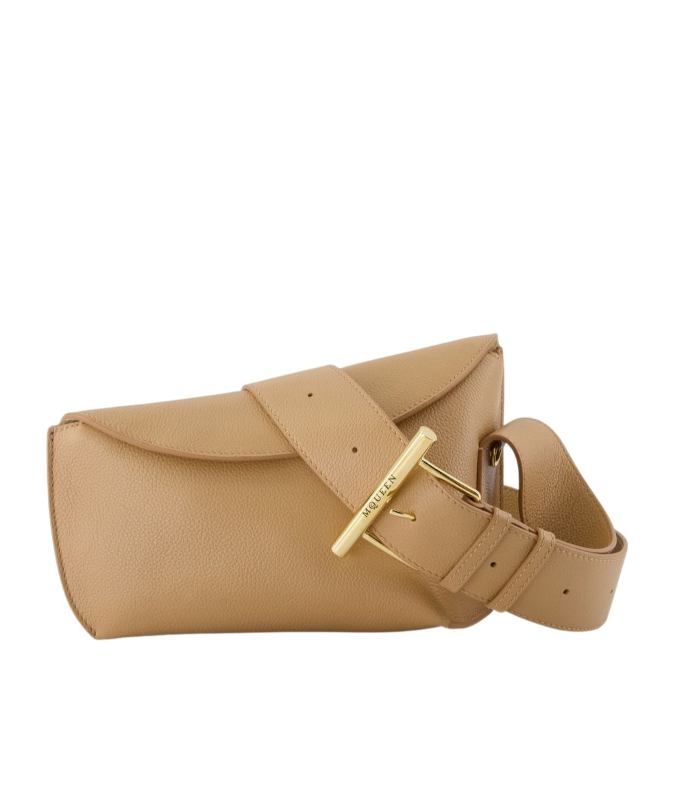 Alexander Mcqueen T-bar Sling Crossbody Bag In Nude