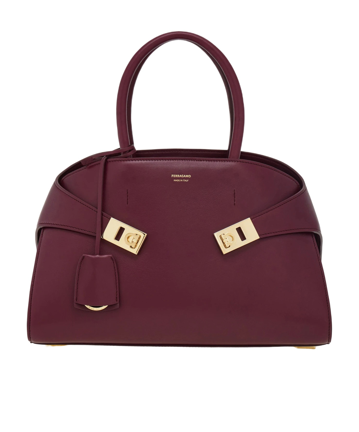 Ferragamo Medium Hug Leather Tote Bag In Purple