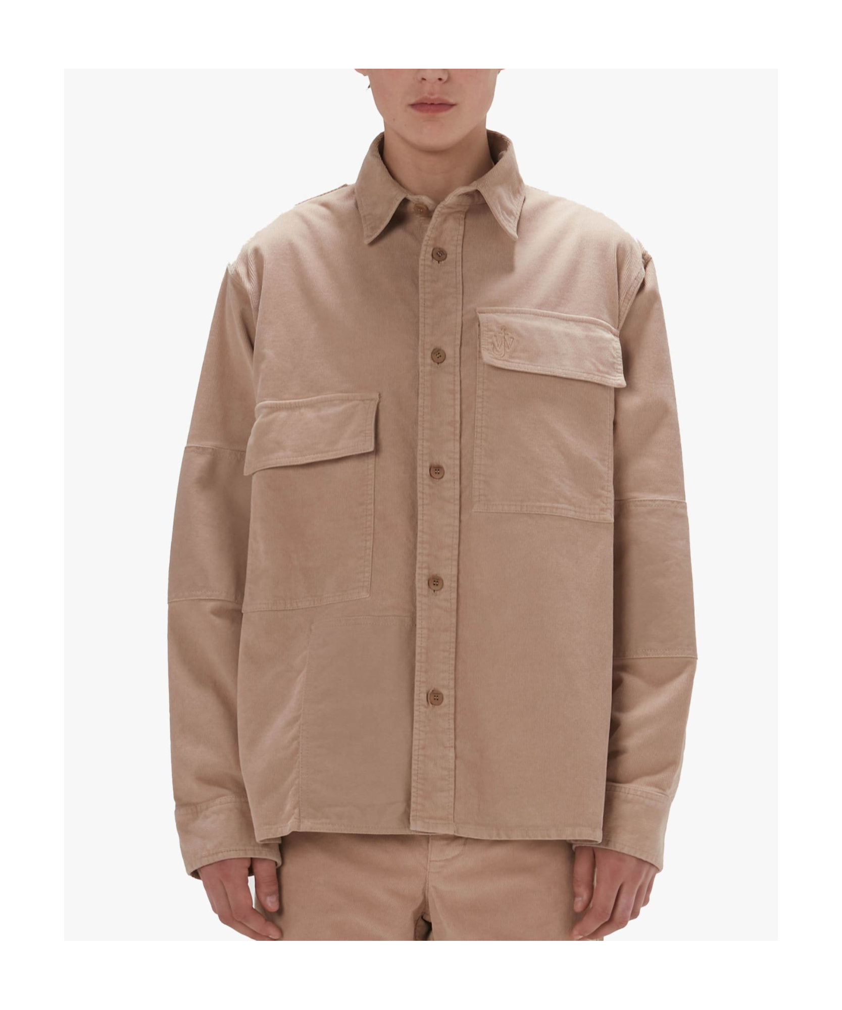 Jw Anderson Patchwork Overshirt In Brown