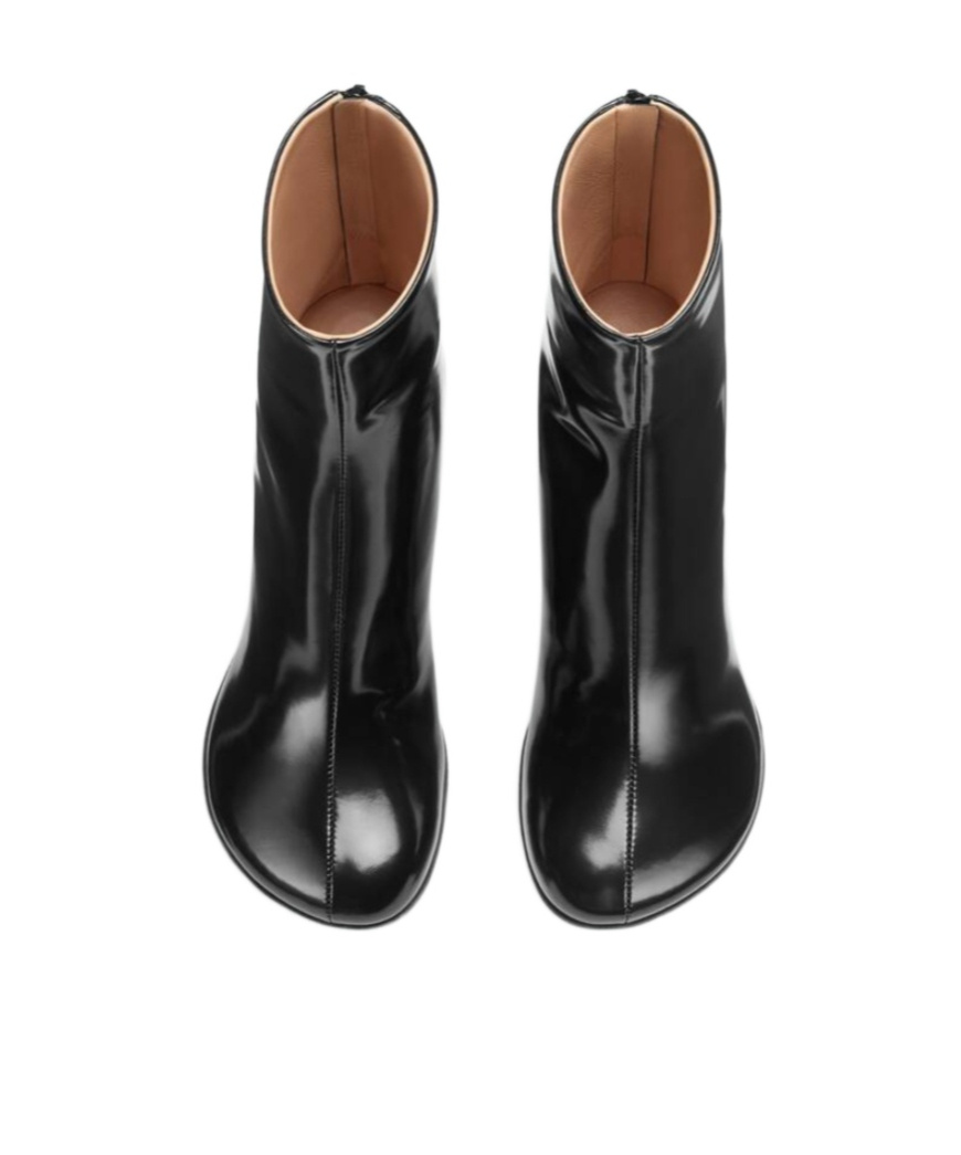 Bottega Veneta Tube Heel Atomic Leather Booties 10cm In Black