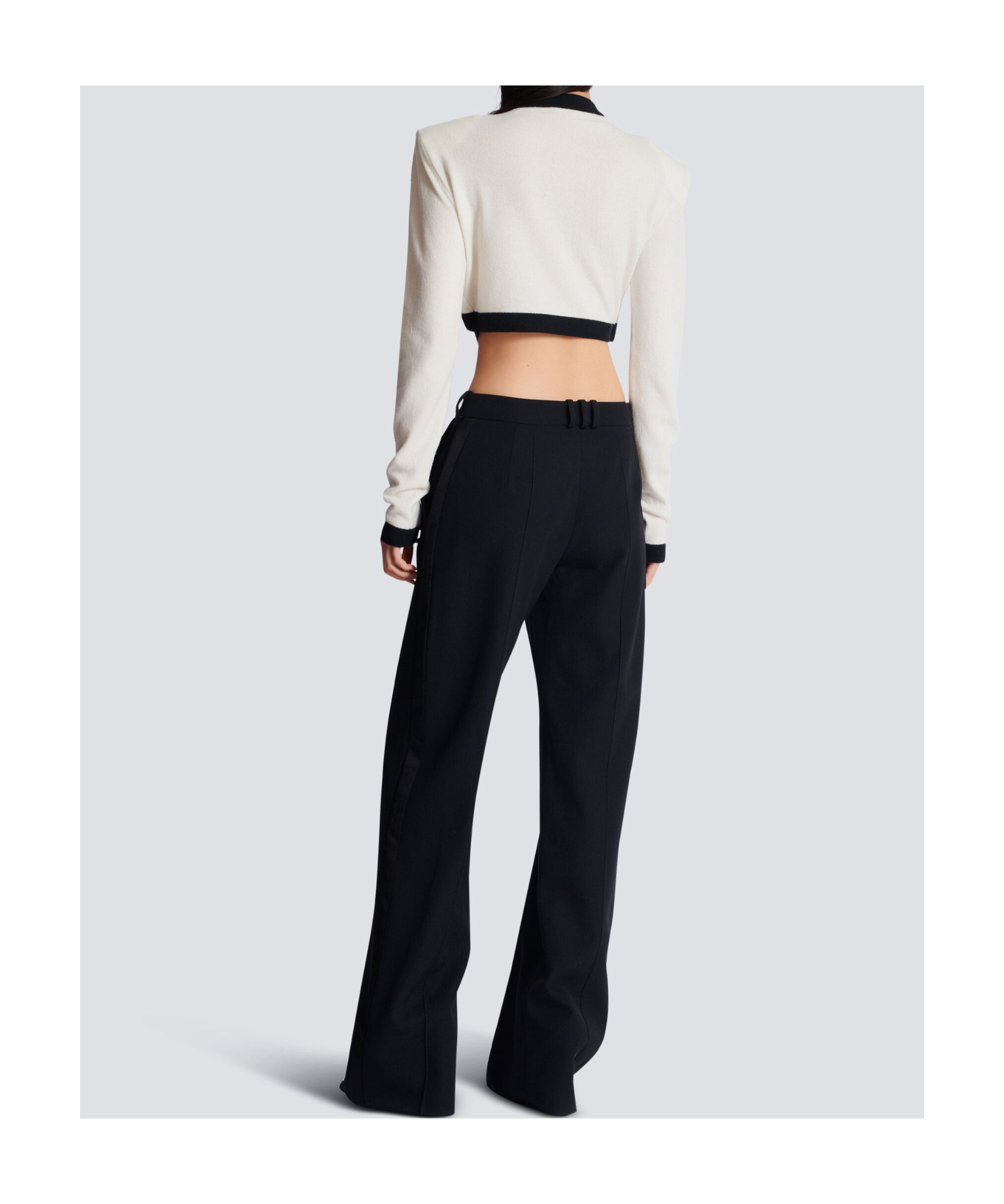 Balmain Cropped Knit Cardigan In White