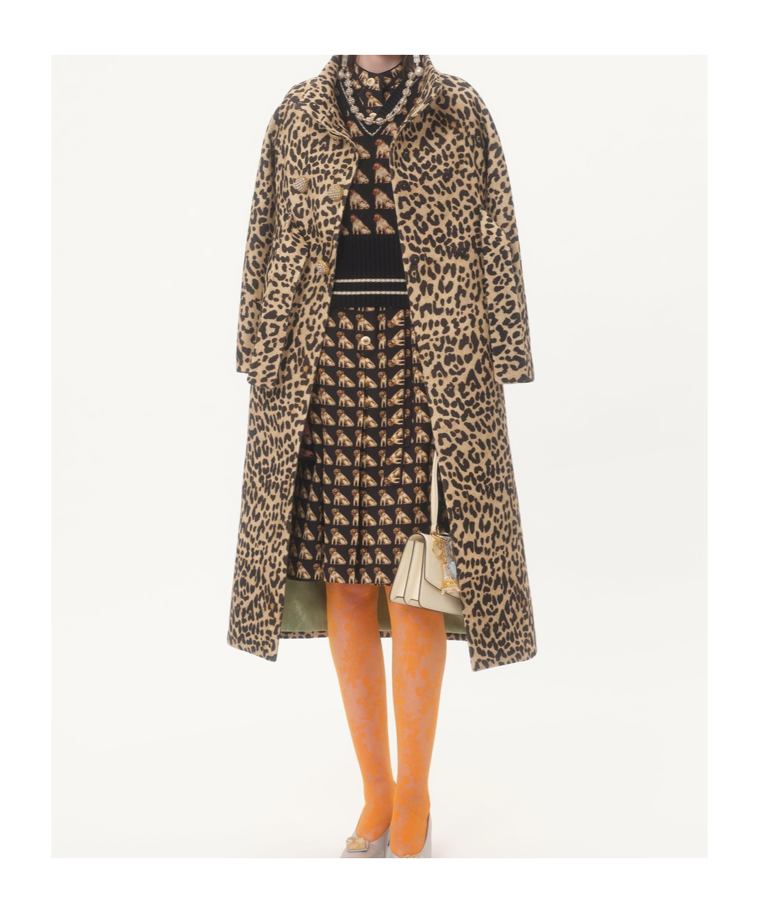 Valentino Dog-print Belted Midi Dress In Brown