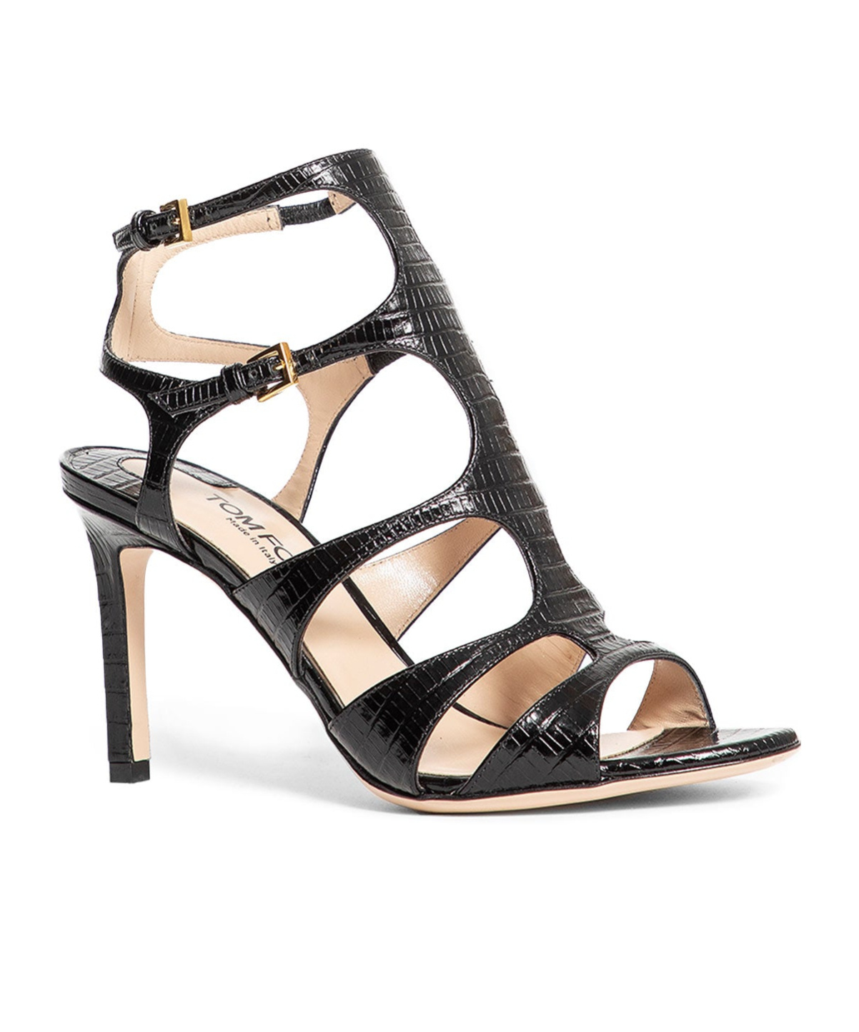 Tom Ford Black Tejus Paradis Heeled Sandals In Black