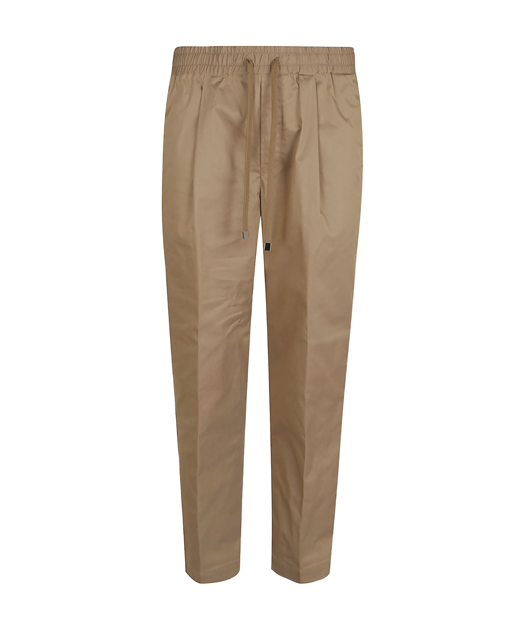 Jacob Cohen Camel Brown Low Carrot Fit Pants With Ruffled Details In Brown